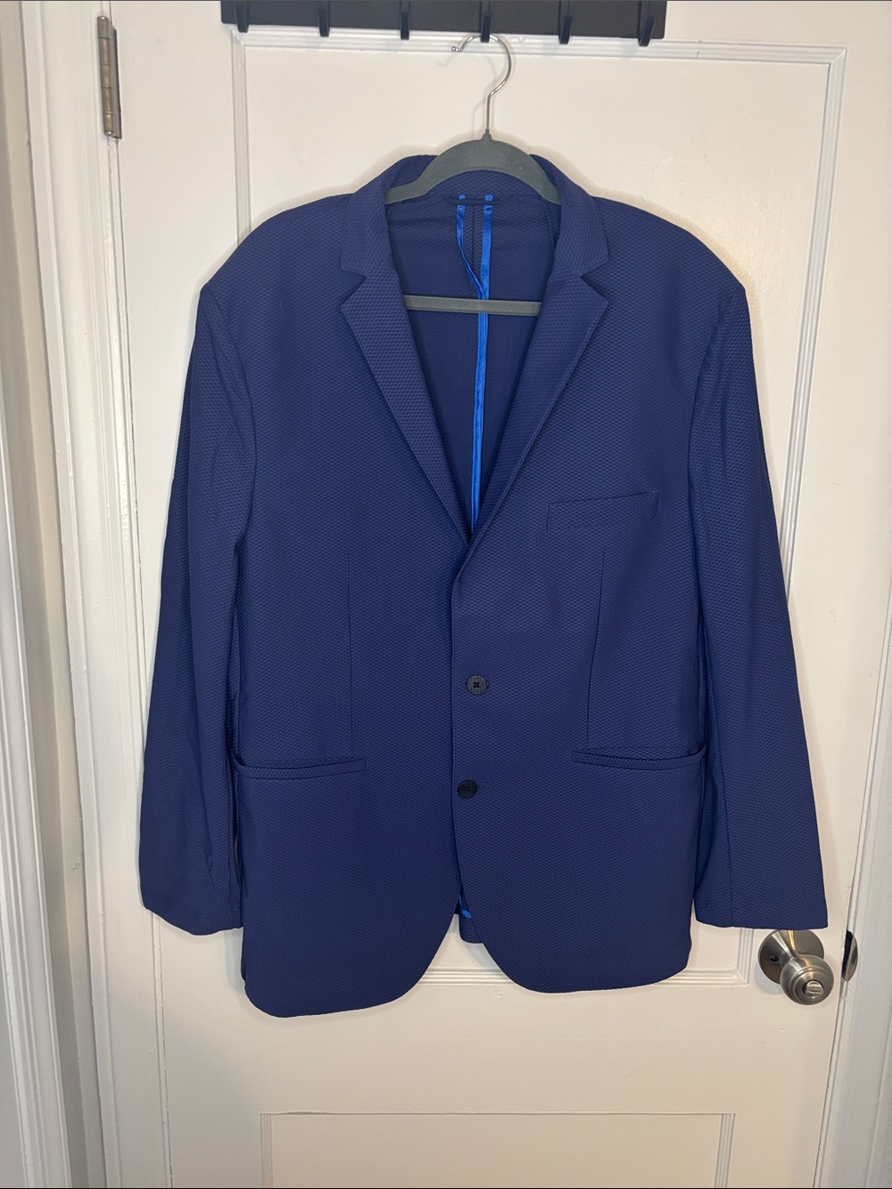 Men's Textured Navy Sport Coat - Unbranded